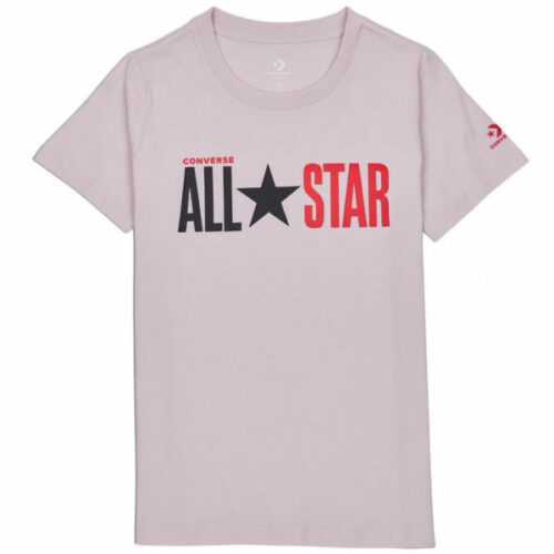 Converse ALL STAR SHORT SLEEVE CREW T-SHIRT růžová M - Dámské tričko Converse