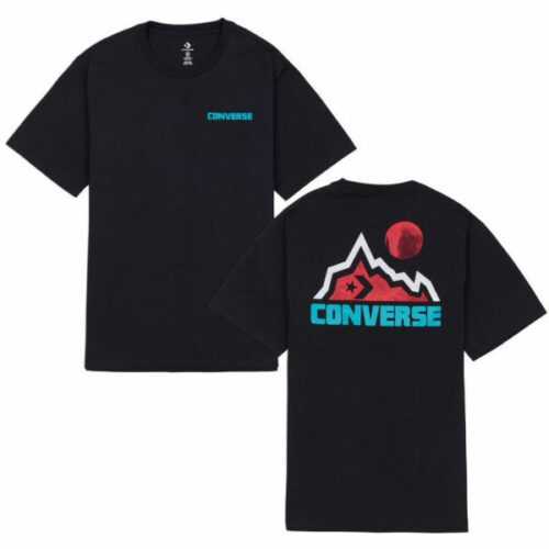 Converse MOUNTAIN MOON GRAPHIC SHORT SLEEVE T-SHIRT černá S - Pánské tričko Converse