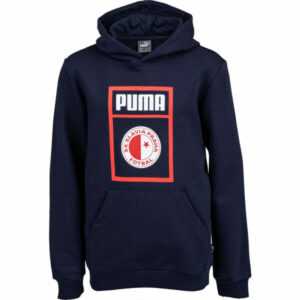 Puma SLAVIA PRAGUE GRAPHIC HODDEE JR modrá 128 - Juniorská mikina Puma