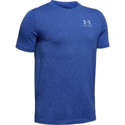 Under Armour EU COTTON SHORT SLEEVE modrá S - Chlapecké tričko Under Armour