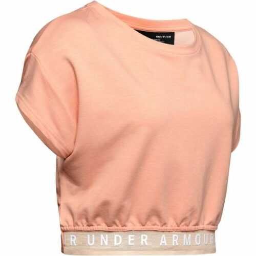 Under Armour FEATHERWEIGHT FLEECE CROP TOP růžová L - Dámský crop top Under Armour