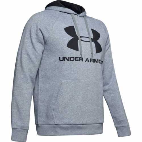 Under Armour RIVAL FLEECE SPORTSTYLE LOGO HOODIE šedá XXL - Pánská mikina Under Armour