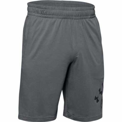 Under Armour SPORTSTYLE COTTON WORDMARK LOGO SHORT šedá L - Pánské kraťasy Under Armour