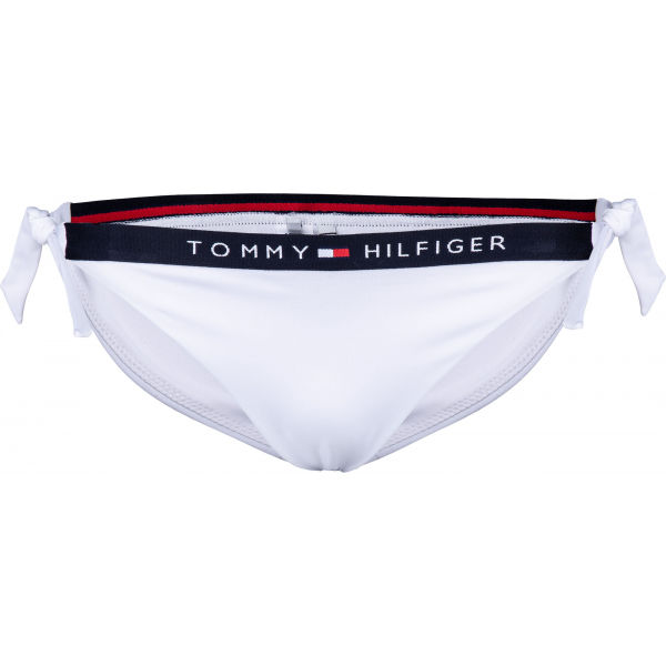 Tommy Hilfiger CHEEKY SIDE TIE BIKINI bílá XS - Dámský spodní díl plavek Tommy Hilfiger