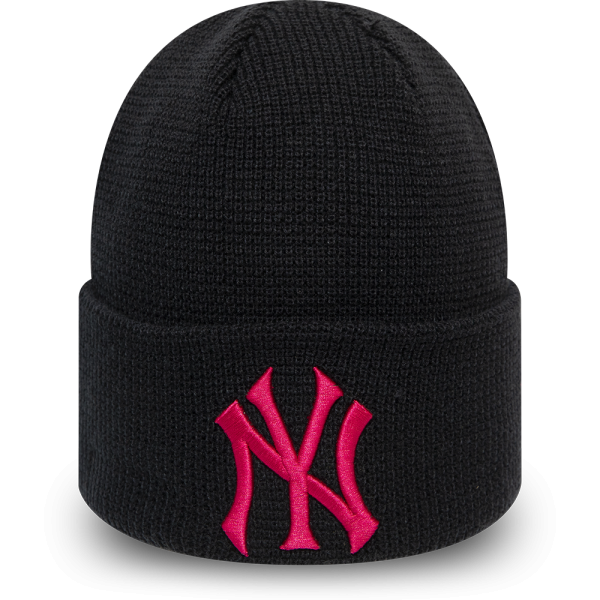 New Era MLBWMNS LEAGUE ESSENTIAL CUFF KNIT NEW YORK YANKEES černá UNI - Dámská klubová zimní čepice New Era