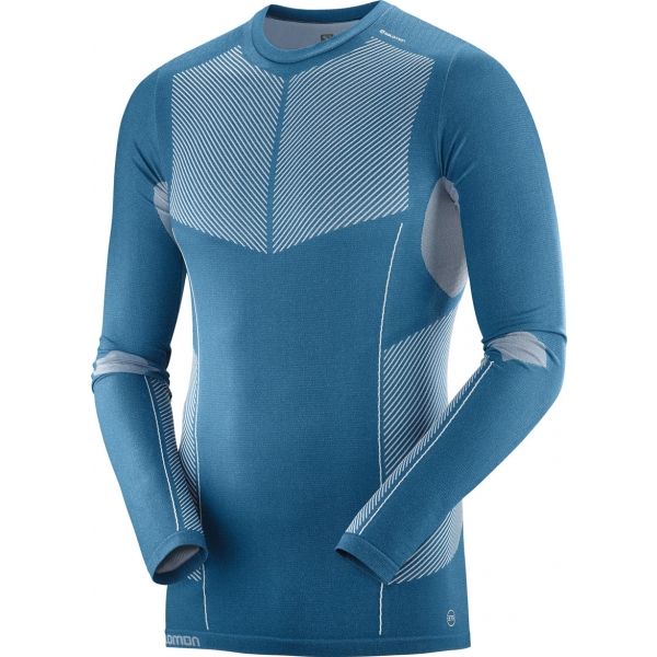 Salomon PRIMO WARM SEAMLESS TEE modrá XXL - Pánské triko Salomon