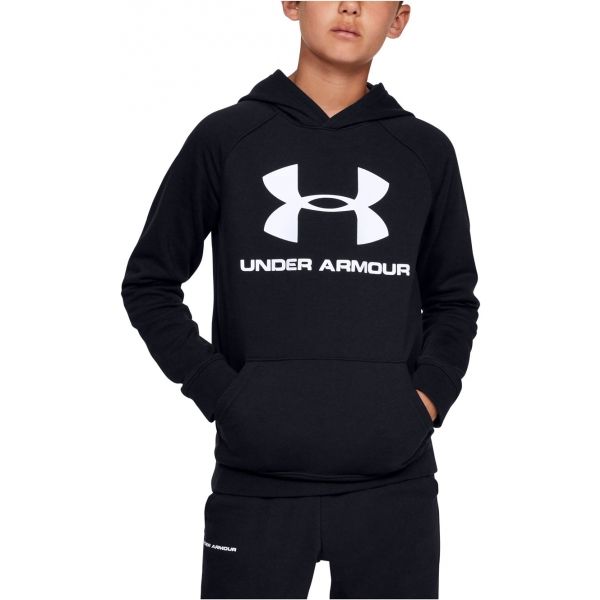 Under Armour RIVAL LOGO HOODY černá S - Chlapecká mikina Under Armour