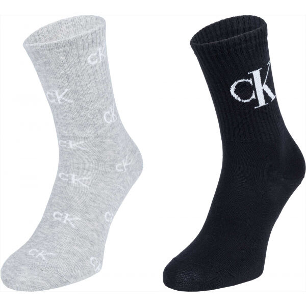 Calvin Klein 2PK ALLOVER MONOGRAM CASUAL CREW EDEN UNI - Dámské ponožky Calvin Klein