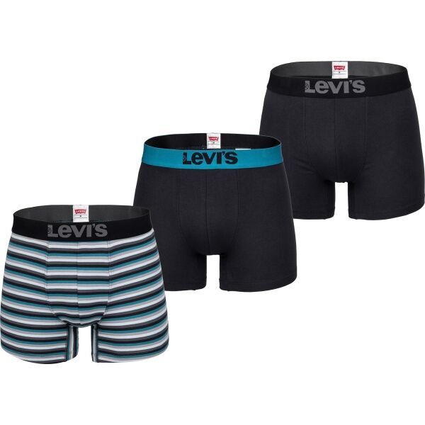 Levi's MEN BACK IN SESSION TRUNK 3P Černá XL - Pánské boxerky Levi's