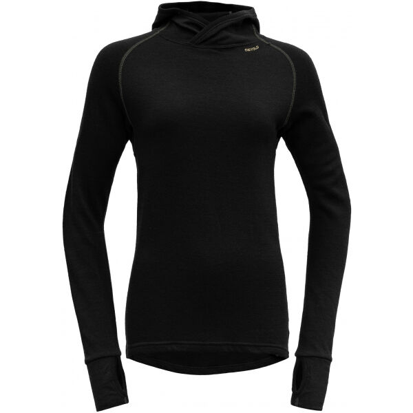 Devold EXPEDITION WOMAN HOODIE Černá L - Dámské vlněné triko Devold