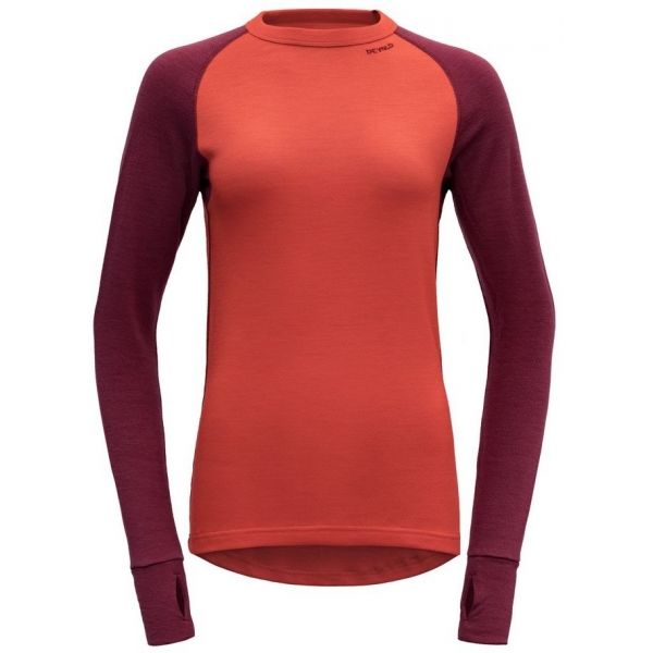 Devold EXPEDITION WOMAN SHIRT oranžová L - Dámské vlněné tričko Devold