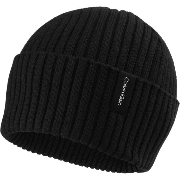 Calvin Klein RIBBED FOLDED BEANIE Podzimní čepice