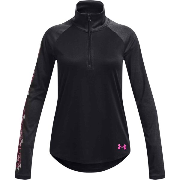 Under Armour TECH GRAPHIC 1/2 ZIP Dívčí tričko s dlouhým rukávem